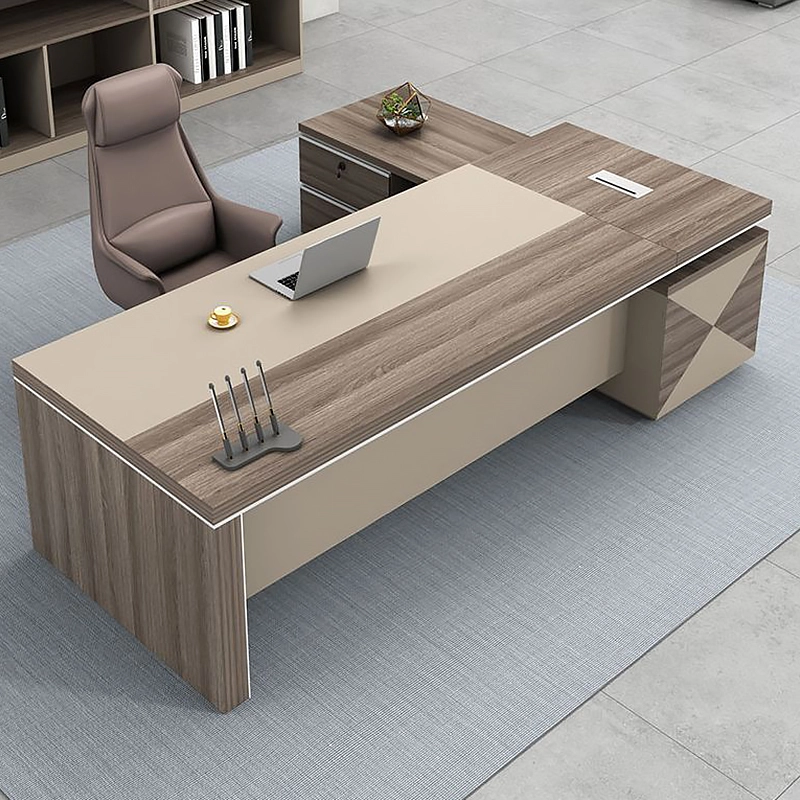 Modern Luxury L-Shaped Boss Desk Executive Computer Manager Executive Office Furniture Desk - MEI YI