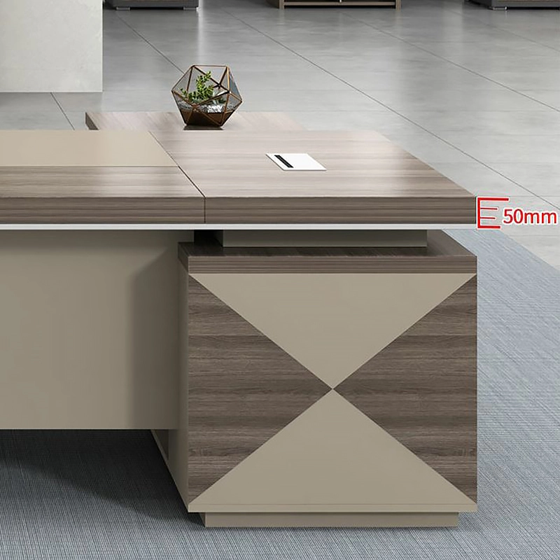 Modern Luxury L-Shaped Boss Desk Executive Computer Manager Executive Office Furniture Desk - MEI YI