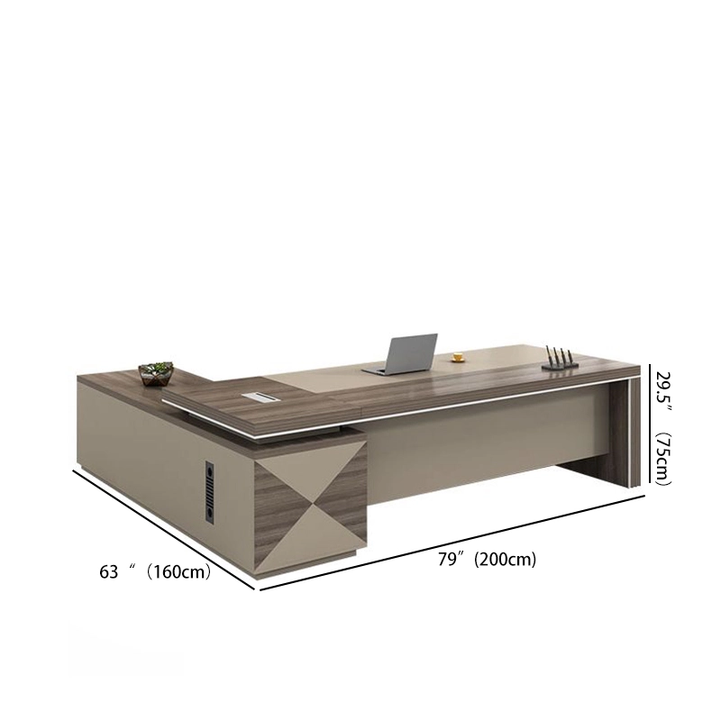 Modern Luxury L-Shaped Boss Desk Executive Computer Manager Executive Office Furniture Desk - MEI YI