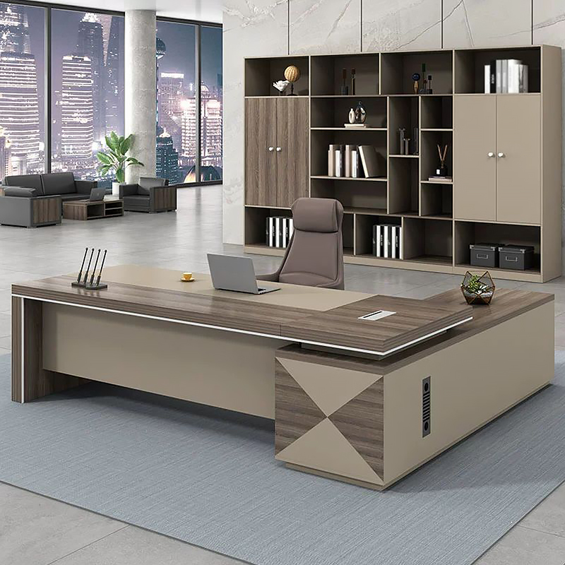 Modern Luxury L-Shaped Boss Desk Executive Computer Manager Executive Office Furniture Desk