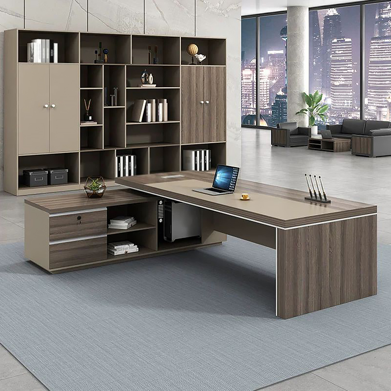 Modern Luxury L-Shaped Boss Desk Executive Computer Manager Executive Office Furniture Desk