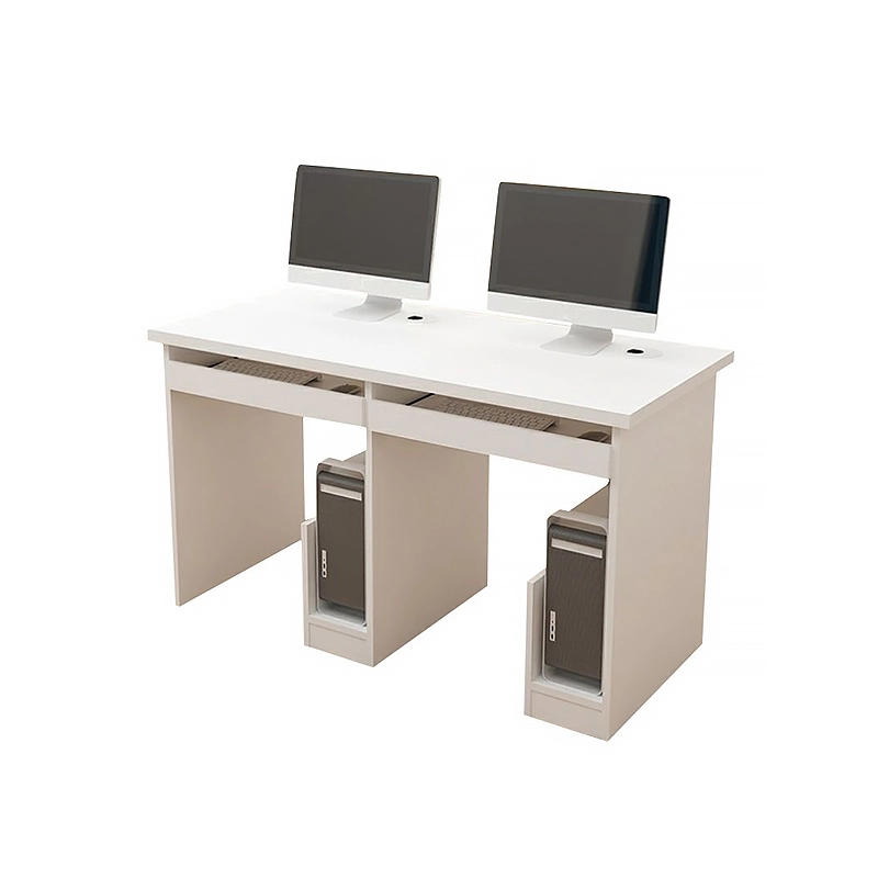 Escritorio de computadora de dos plazas, tamaño estándar, con cajones extensibles para teclado, ideal para oficinas, escuelas y empresas - MEI YI