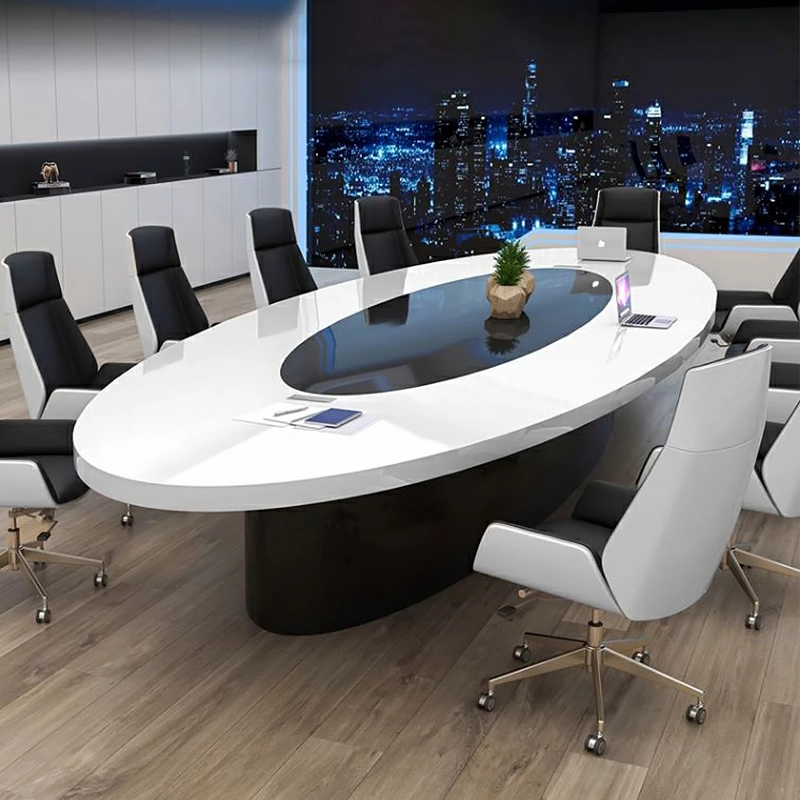 Luxury Oval Conference Table Large Size with Built in Socket for Government Agency Council Meeting B2B Furniture Vendor MEIYI - MEI YI