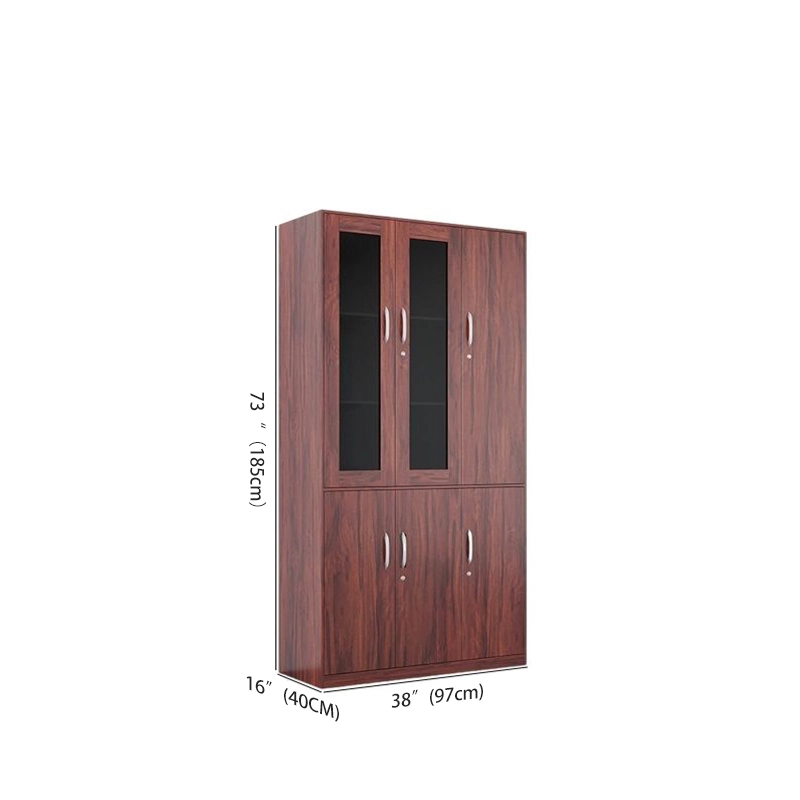wood office files cabinet with doors and shelves. - MEI YI