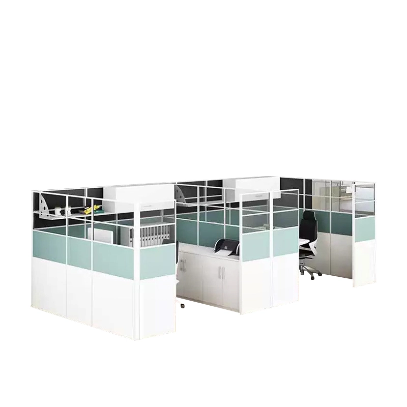 محطة عمل مكتبية حديثة لشخصين، ذات وجهين، مزودة بفواصل من خشب MDF - MEI YI