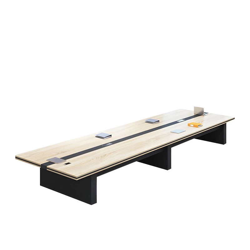 Custom Light Wood Grain Executive Conference Table Office Furniture Negotiation Table Training Table Made of MDF and Wood Panel - MEI YI