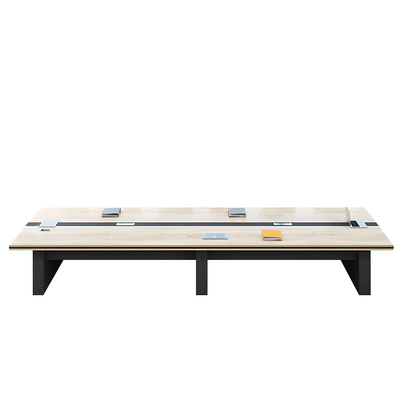 Custom Light Wood Grain Executive Conference Table Office Furniture Negotiation Table Training Table Made of MDF and Wood Panel - MEI YI