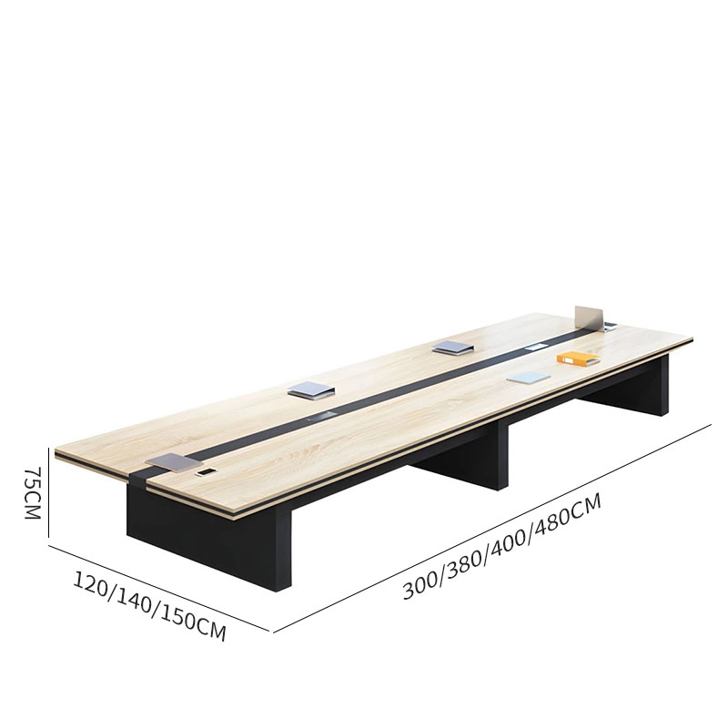 Custom Light Wood Grain Executive Conference Table Office Furniture Negotiation Table Training Table Made of MDF and Wood Panel - MEI YI