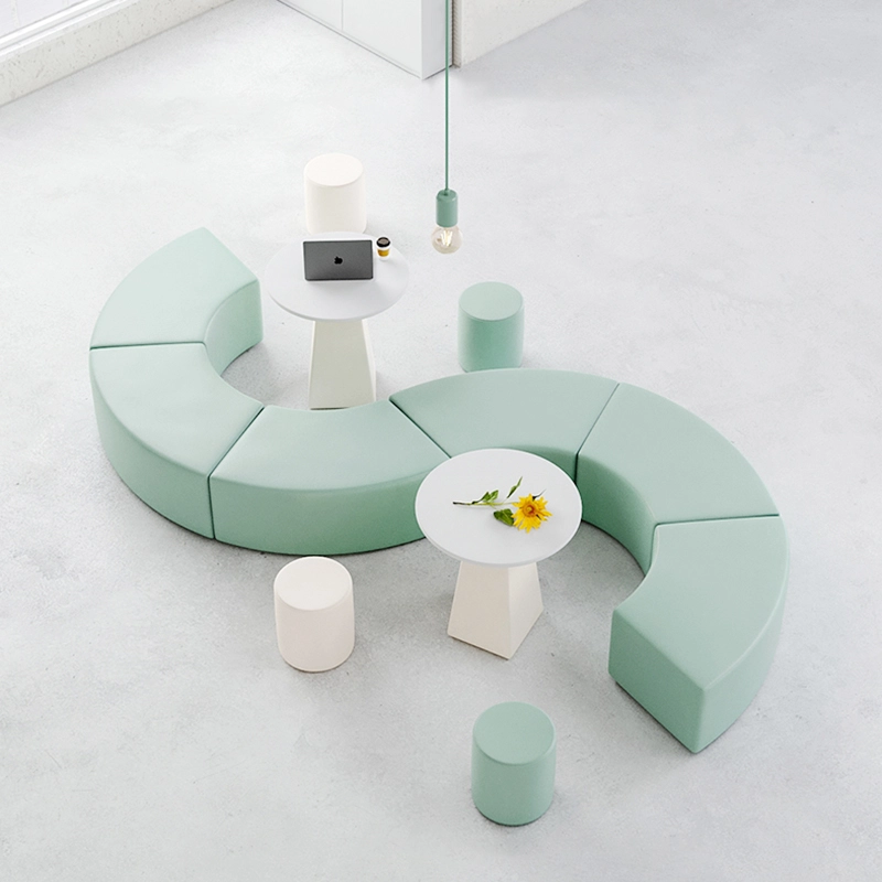 519-(10) - MEI YI A modern spiral office fabric shaped sofa, featuring sleek curves and ergonomic design - MEI YI