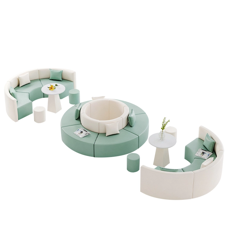 Un moderno sofá de oficina en forma de espiral, con curvas elegantes y diseño ergonómico - MEI YI