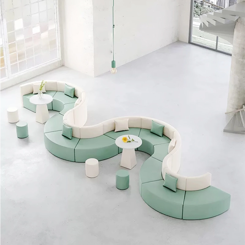 519-(5) - MEI YI A modern spiral office fabric shaped sofa, featuring sleek curves and ergonomic design - MEI YI