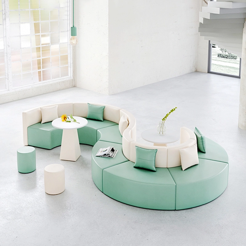 519-(6) - MEI YI A modern spiral office fabric shaped sofa, featuring sleek curves and ergonomic design - MEI YI