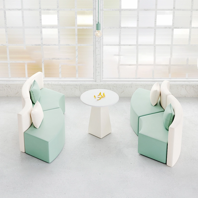 519-(8) - MEI YI A modern spiral office fabric shaped sofa, featuring sleek curves and ergonomic design - MEI YI