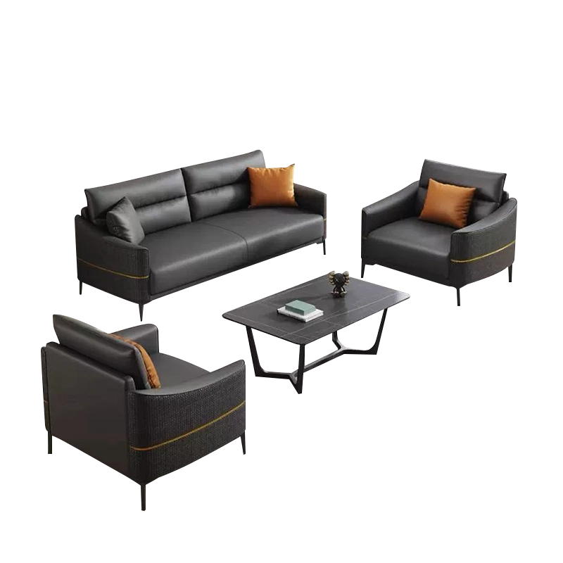 Modern Leather Executive Set Comfortable Lounge Reception Office Furniture Ergonomic Luxury 1 3 Seater Nordic Design - MEI YI