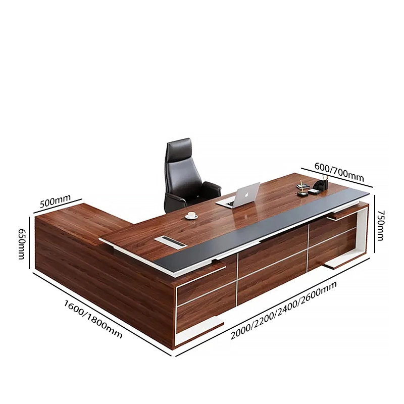 طاولة كمبيوتر على شكل حرف L من أثاث المكاتب - مكتب فاخر للمدير التنفيذي - مي يي