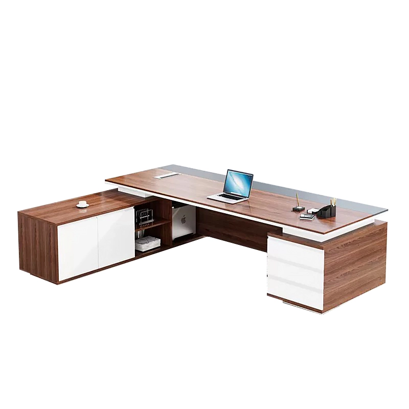 طاولة كمبيوتر على شكل حرف L من أثاث المكاتب - مكتب فاخر للمدير التنفيذي - مي يي