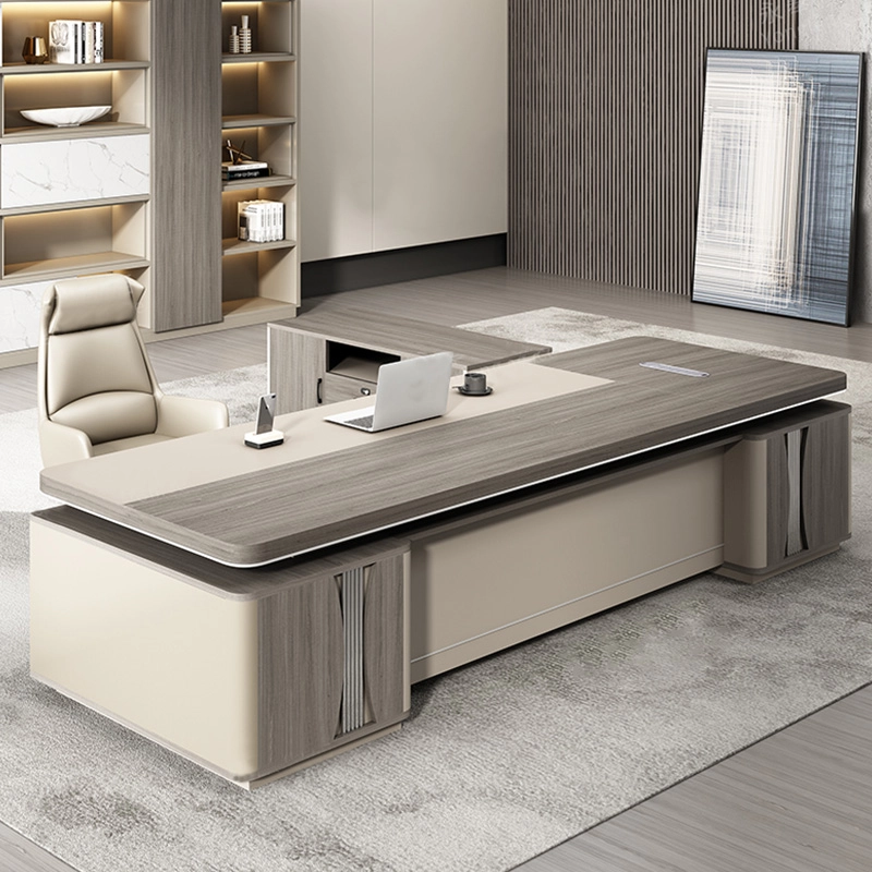 Hot Sale Modern Executive Office Desks Set L-Shaped Manager Wooden Table MFC Modular Workstations for Home Office - MEI YI