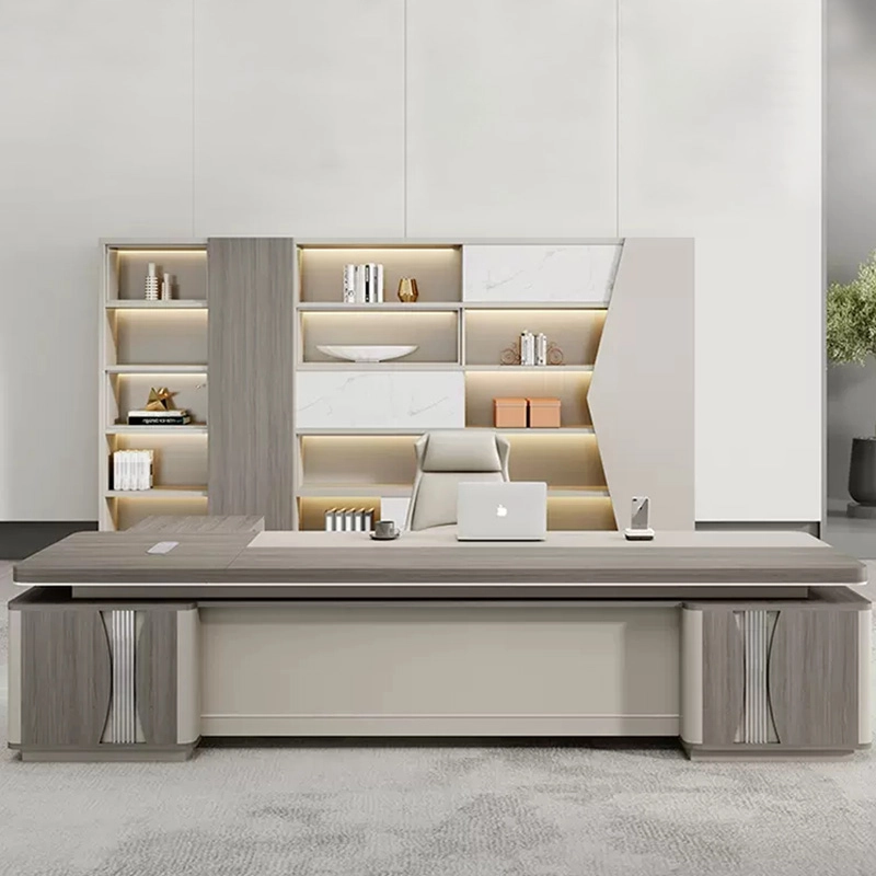 Hot Sale Modern Executive Office Desks Set L-Shaped Manager Wooden Table MFC Modular Workstations for Home Office - MEI YI