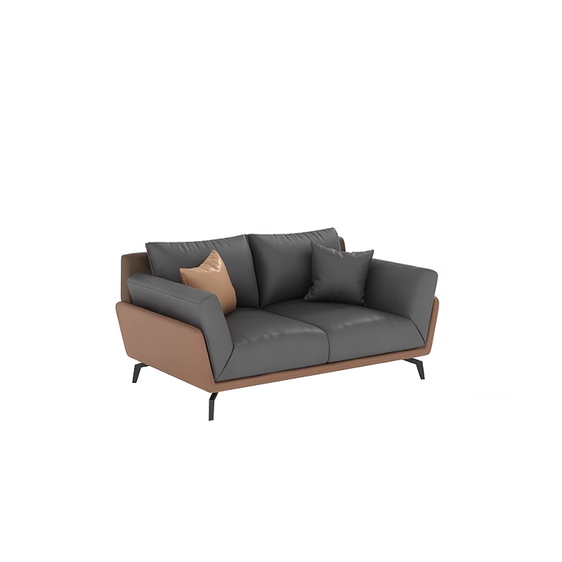 533-(2) - MEI YI Modern Leather Sofa Set with Accent Chairs & Coffee Table – Sleek Grey & Brown Living Room Furniture for Contemporary Spaces - MEI YI