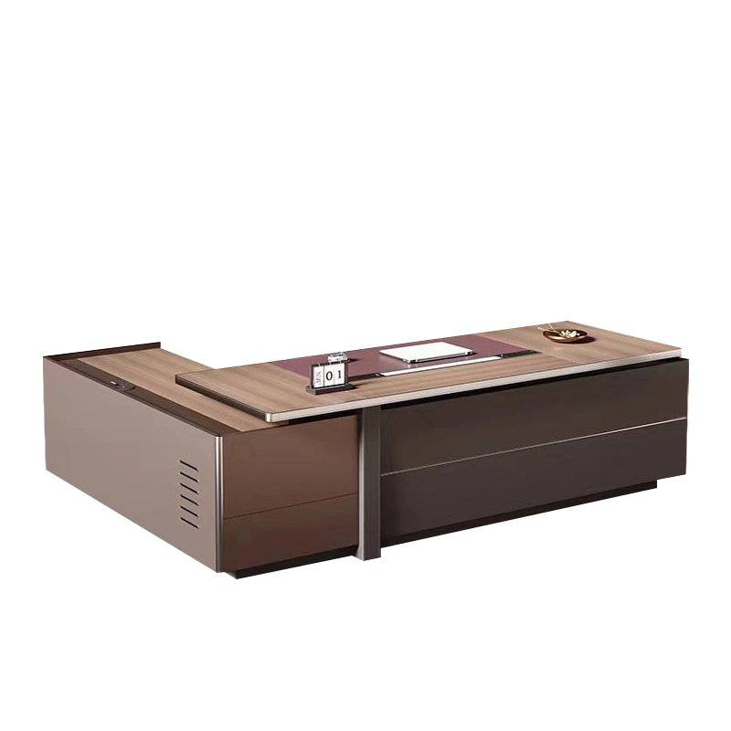 Office l Shaped Executive Luxury Manager Wooden Computer Work Desks Furniture Modern Table for Design and Chair Set - MEI YI