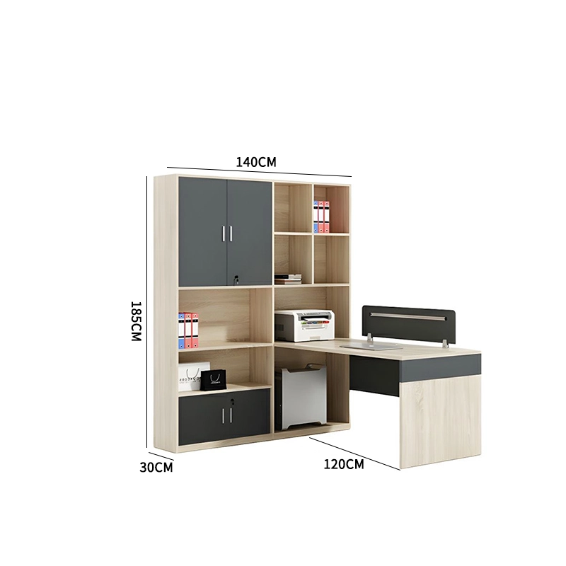 Modern Simple Desk Chair Set Four Person with Wooden Cabinet for Corporate Office Furniture Wholesaler MEIYI - MEI YI