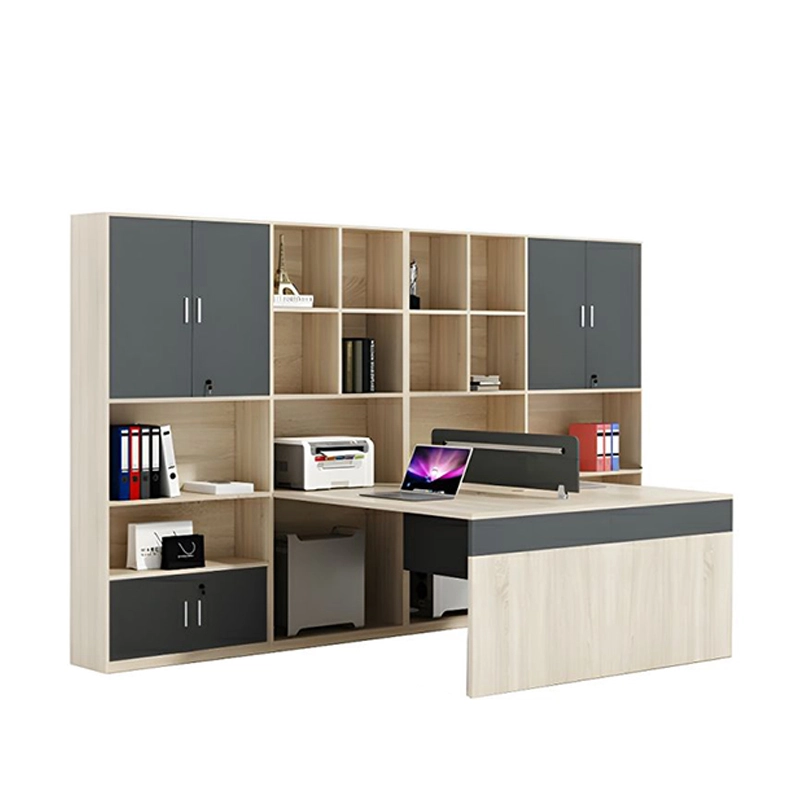 Modern Simple Four Person Workstation Desk Chair Set with Side Wooden Cabinet for Office Staff Space OEM Manufacturer MEIYI - MEI YI Modern Simple Four Person Workstation Desk Chair Set with Side Wooden Cabinet for Office Staff Space OEM Manufacturer MEIYI - MEI YI