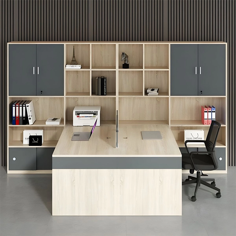 Four Person Office Staff Furniture with Side Wooden Cabinet for Commercial Work Area Direct Factory Supplier MEIYI - MEI YI