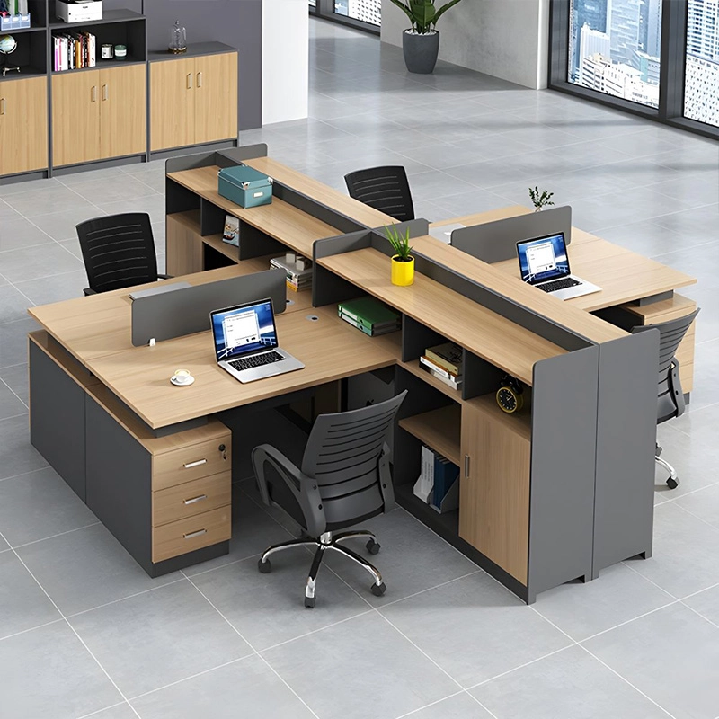 Simple Modern Office Staff Desk with Screen Station Locker for Employee Workspace OEM Manufacturer MEIYI - MEI YI