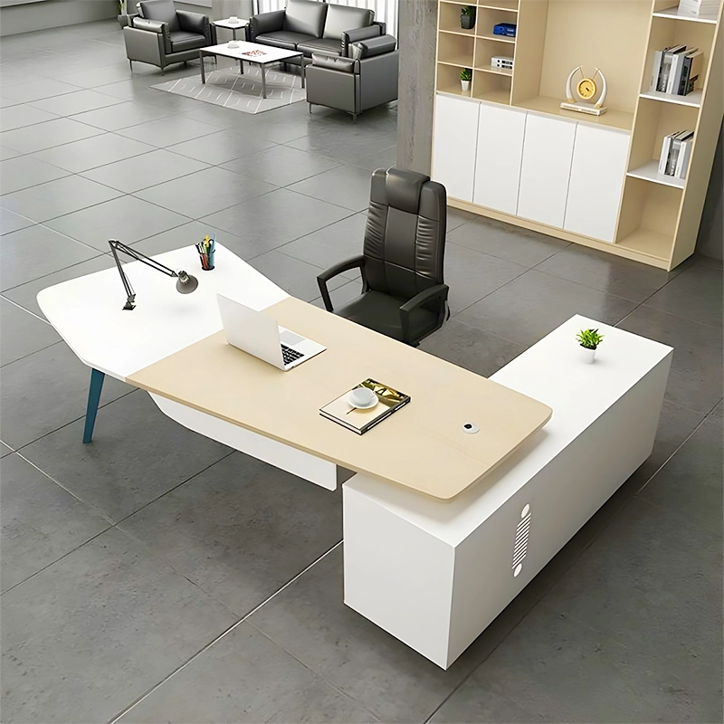 Modern Executive Boss Desk Chair Set with Wood Panel for Commercial Office Building Area Project Contractor MEIYI - MEI YI