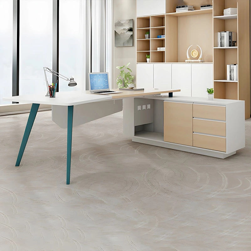 Modern Luxury Executive Office Desk Chair Set Single Person with Wood Panel for Office Building OEM Manufacturer MEIYI - MEI YI