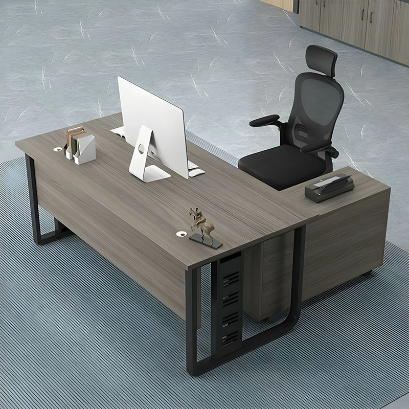 Contemporary Wooden Office Desk L Shaped for Enterprise Manager Office B2B Furniture Vendor MEIYI - MEI YI
