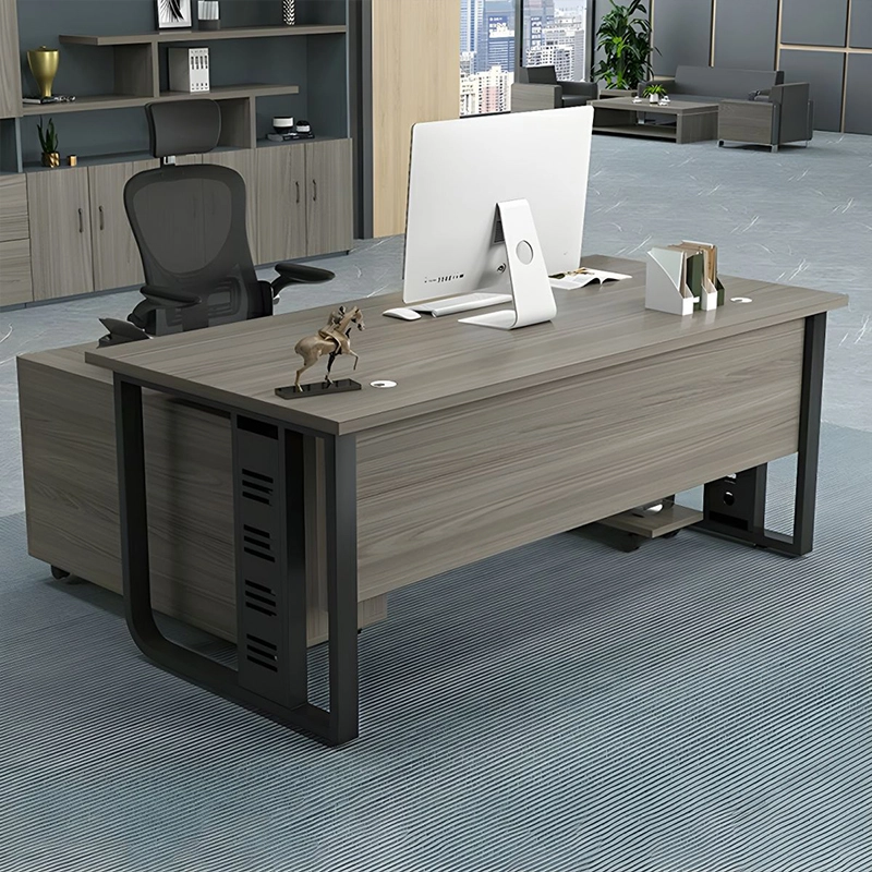 Contemporary Style Wooden L Shaped Office Desk for Manager Executive Workspace OEM Manufacturer MEIYI - MEI YI