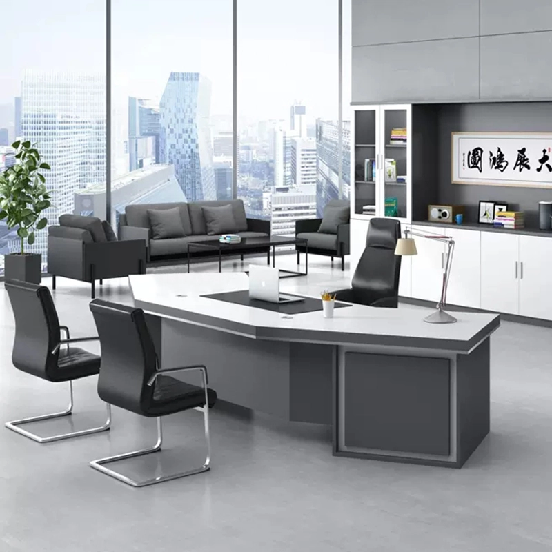 Large Modern Luxury High Glossy Office Table for CEO Executive Workspace OEM Manufacturer MEIYI - MEI YI