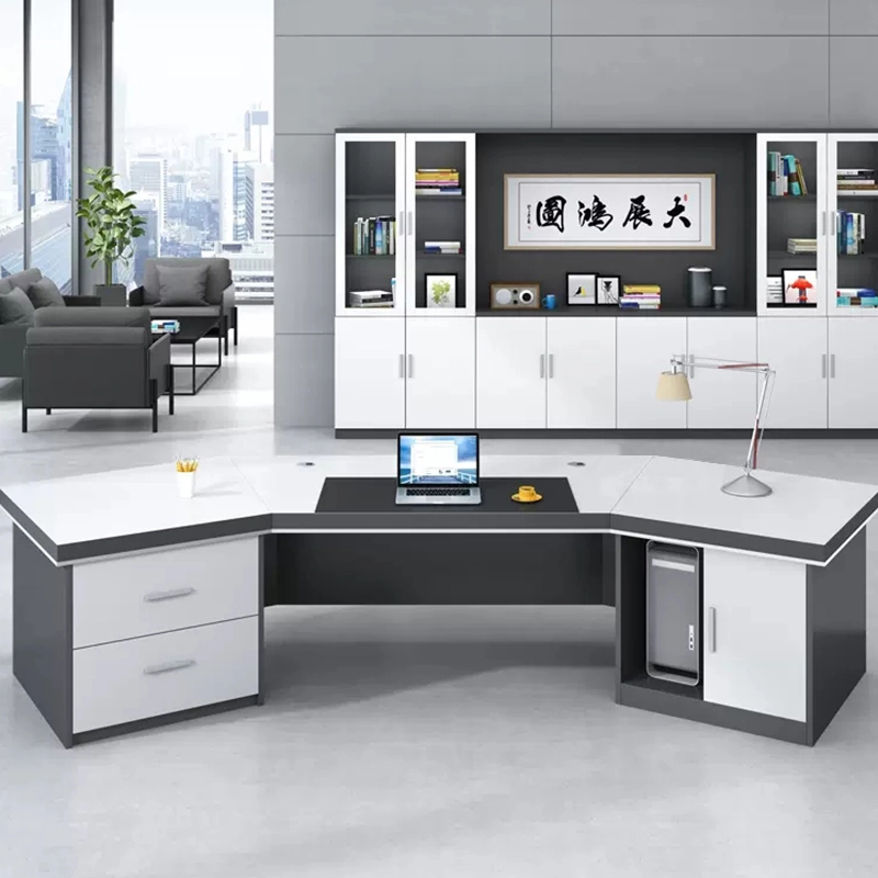 Modern Luxury Large Office Desk High Glossy for Enterprise CEO Office B2B Furniture Vendor MEIYI - MEI YI