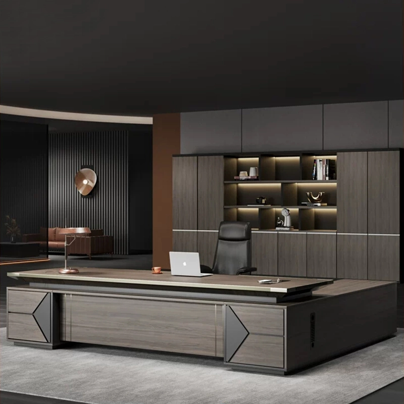 Wooden Melamine Boss Desk 2.4m Long for Office Working Area Project Contractor MEIYI - MEI YI