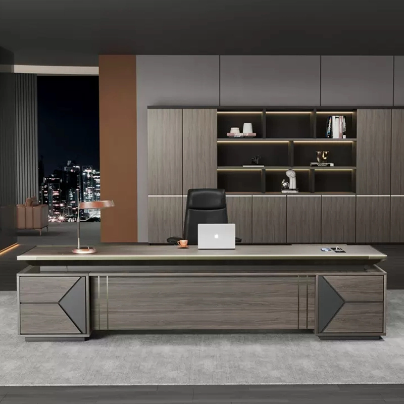Melamine Director Office Table 2.4m Long for Executive Working Environment ODM Solution Provider MEIYI - MEI YI