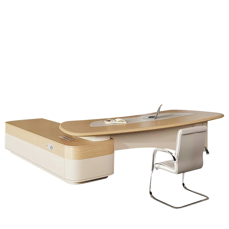 Modern Wooden Office Desk Chair Set Luxury L Shape for Boss Executive Workspace MEIYI Furniture - MEI YI