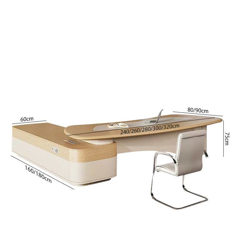 Latest Design Luxury Boss Desk L Shape for Office Executive Working Area Project Contractor MEIYI - MEI YI
