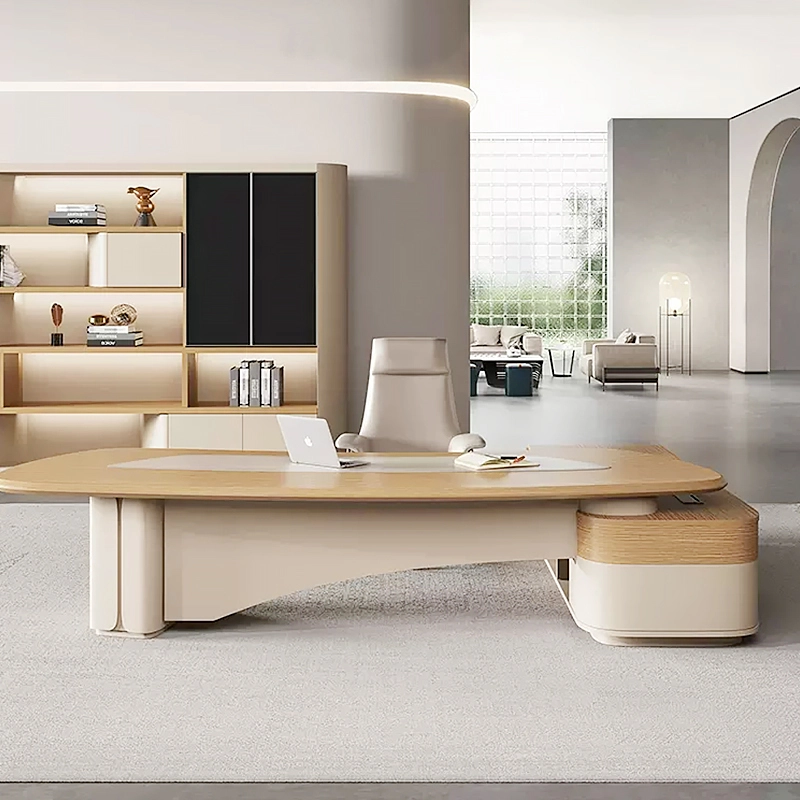 Luxury L Shape Boss Office Table and Chair Set for Commercial Executive Area Direct Factory Supplier MEIYI - MEI YI