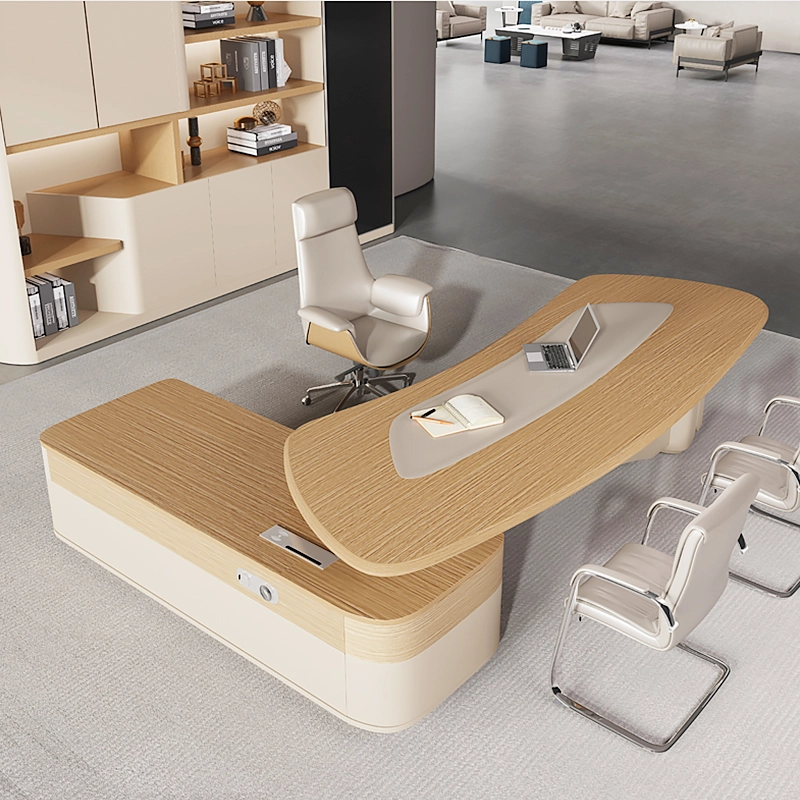 Modern Latest Design Wooden Executive Desk L Shape for CEO Office Space OEM Manufacturer MEIYI - MEI YI