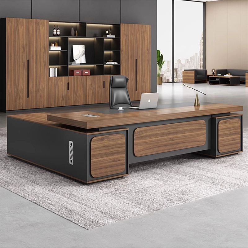 Commercial Melamine Boss Table L Shape for Office Working Environment ODM Solution Provider MEIYI - MEI YI