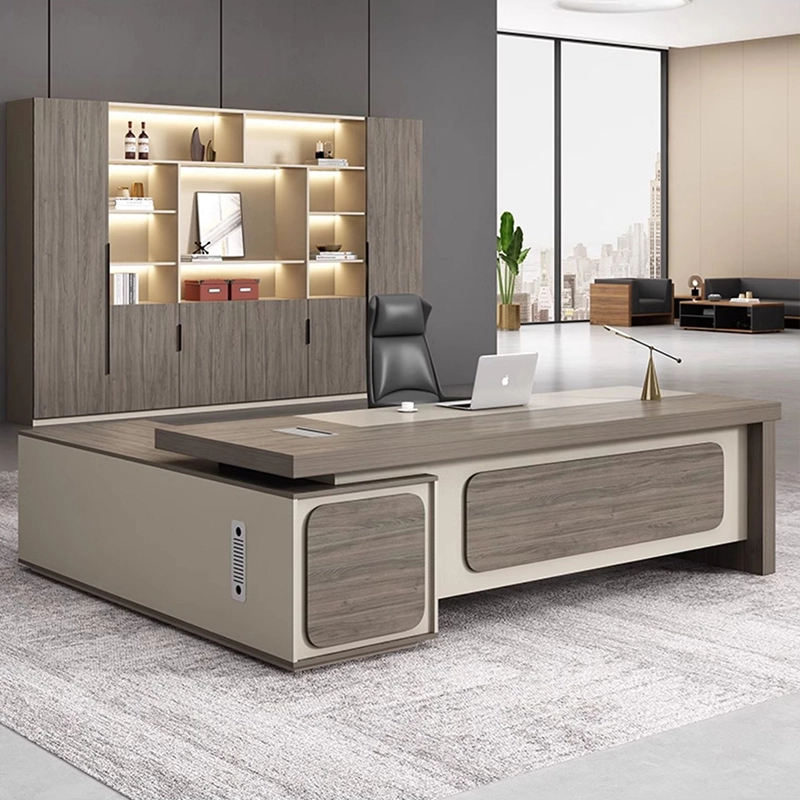 L Shape Manager Desk Melamine Material for Corporate Office Space Furniture Wholesaler MEIYI - MEI YI