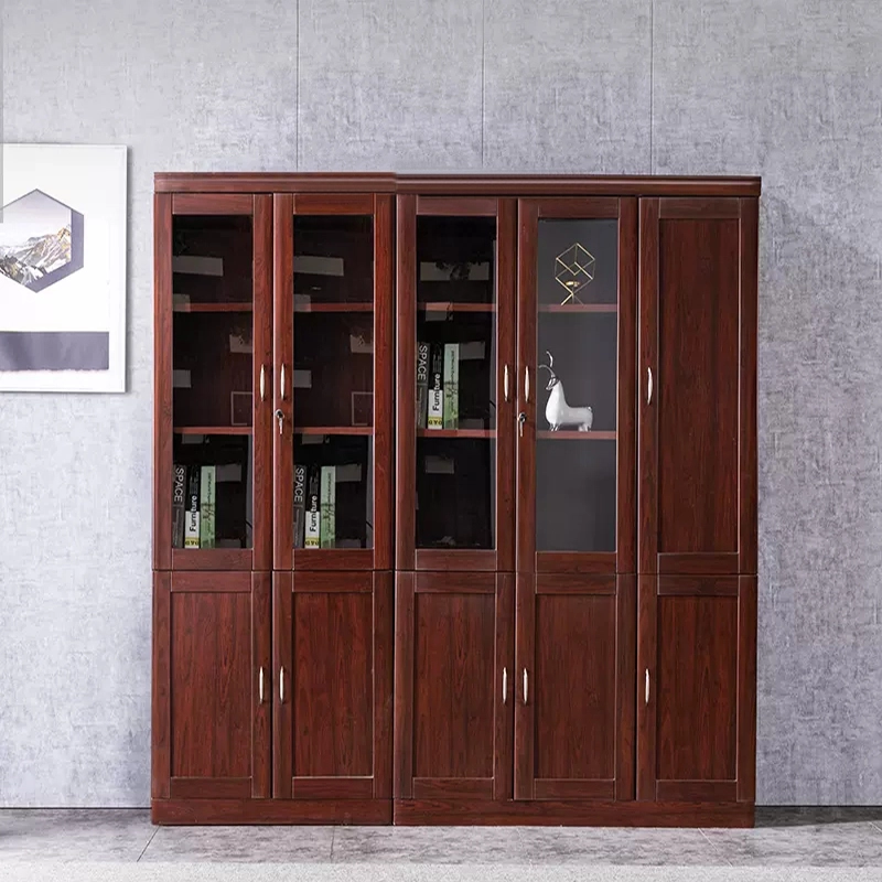 2 Doors Solid Wood Bookcase Office Furniture for Business Working Environment ODM Solution Provider MEIYI - MEI YI