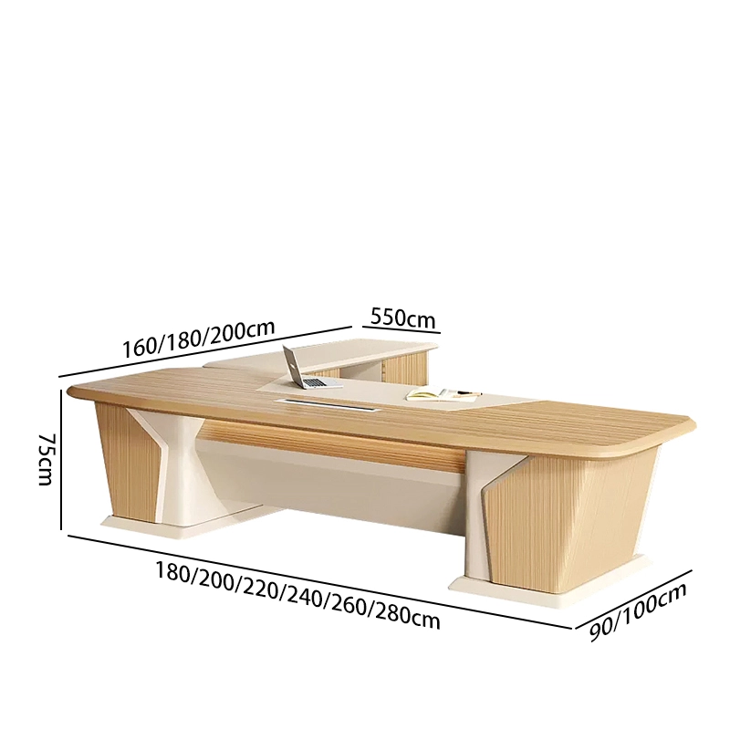 Extendable L Shaped Executive Desk High Tech Design for Business Office Space ODM Solution Provider MEIYI - MEI YI
