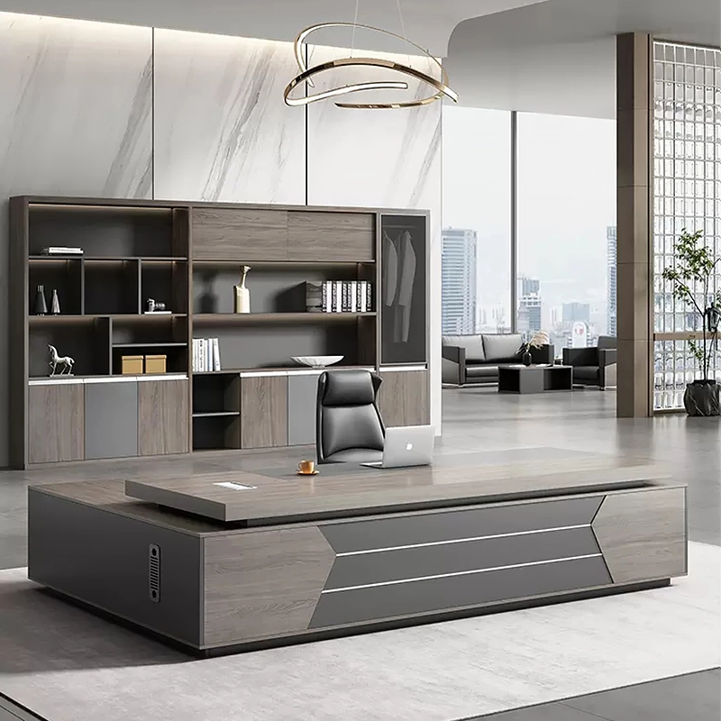 Large Economical Executive Desk Chair Combination for Institutional CEO Workplace Export Trading Company MEIYI - MEI YI