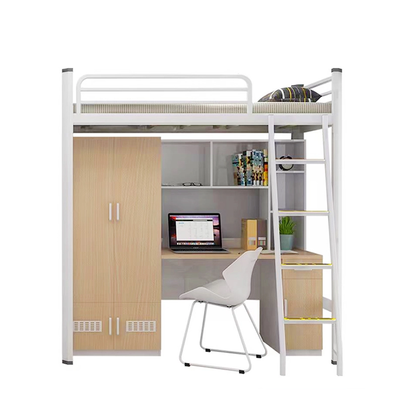 Custom Metal Loft Bed with Desk and Chair Set - MEI YI