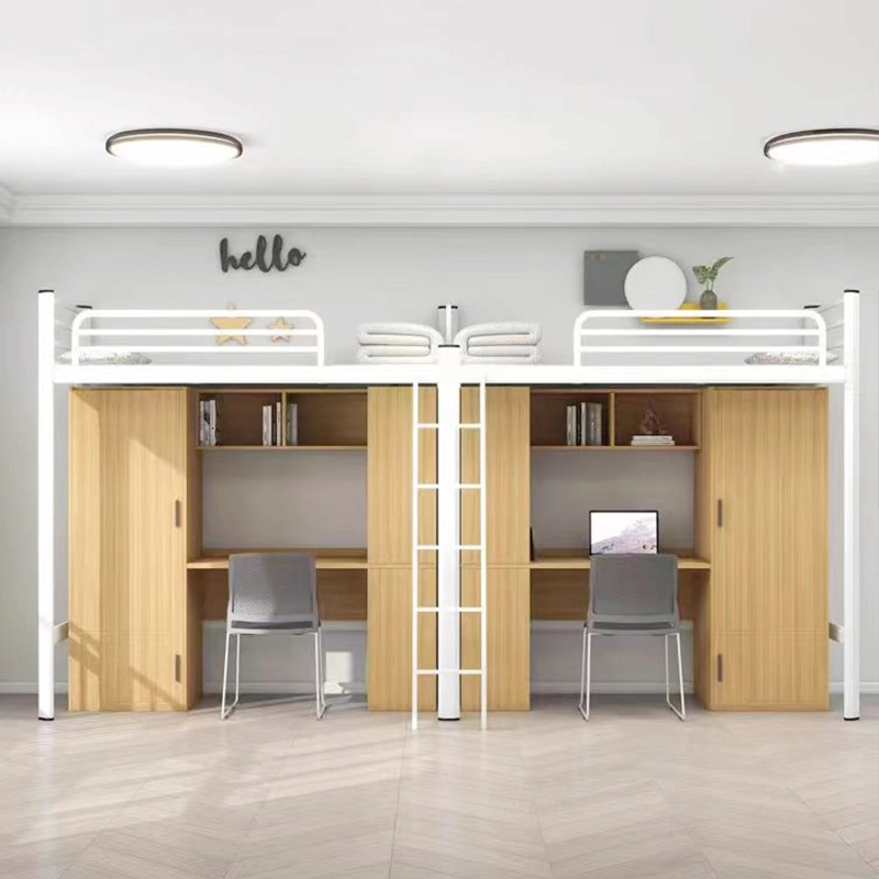 Custom Metal Loft Bed with Desk and Chair Set - MEI YI