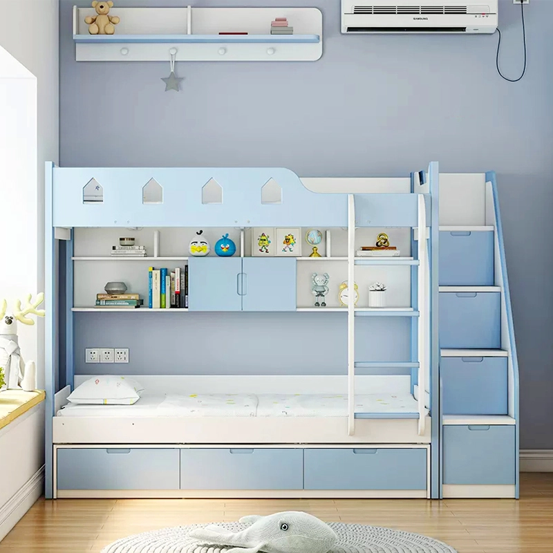 2026 Modern Wooden Bunk Bed with Storage - MEI YI