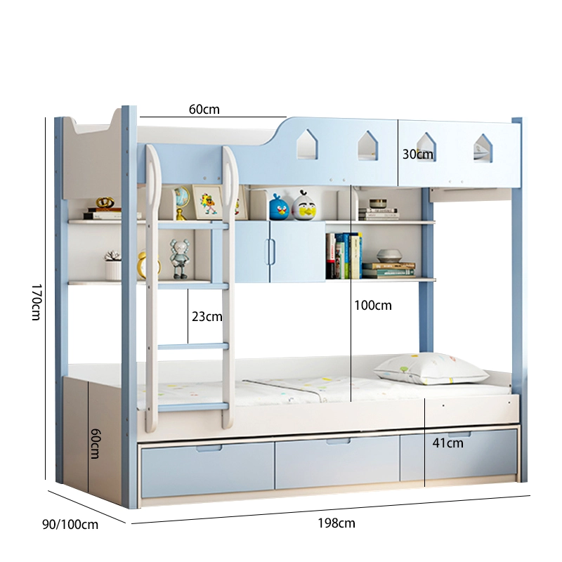2026 Modern Wooden Bunk Bed with Storage - MEI YI
