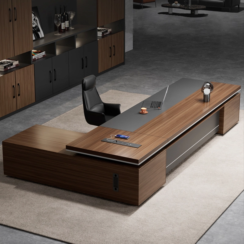 Modern Customized Classic Office Furniture L-Shaped Wooden Furniture Manager Boss Executive Desk - MEI YI